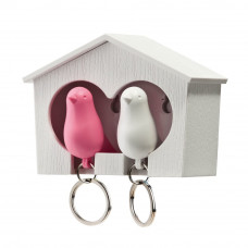 Ptičice Privjesci Za Ključeve Pink-Bijela