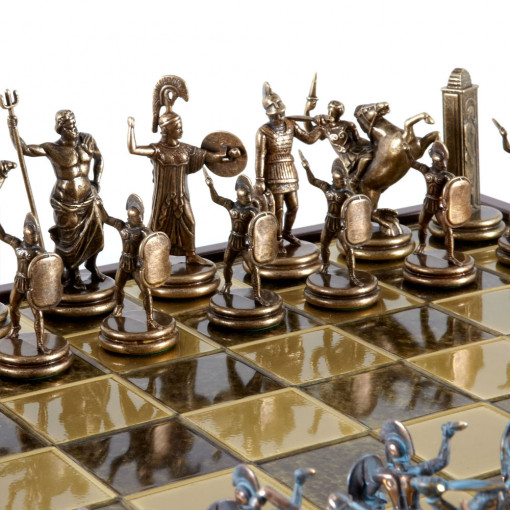 Šah Komplet Extra Large - Grčka Mitologija Braon 48cm