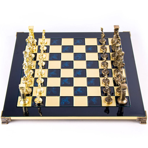 Šah Komplet Grčko Rimsko Carstvo Plavi 44cm