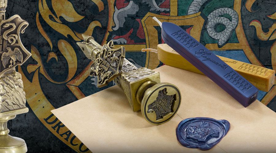 Masivni metalni pečat Hogwarts i dva voska