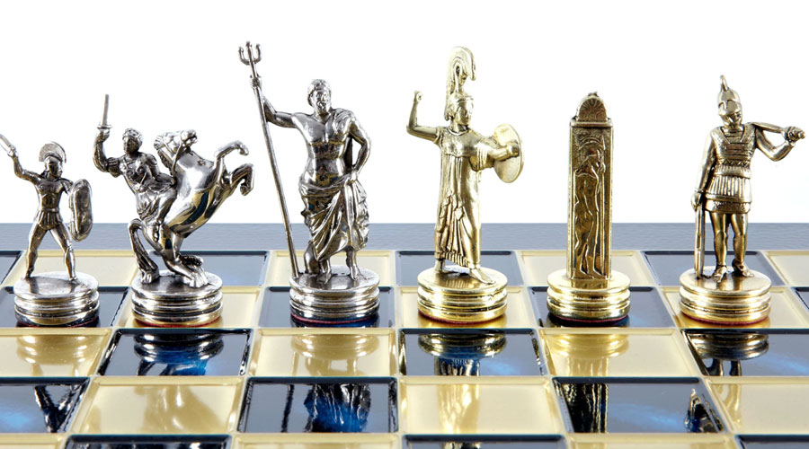 Šah Komplet - Grčka Mitologija Plavi