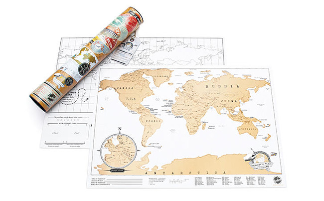 putnicka karta sveta koja se moze ogrebati