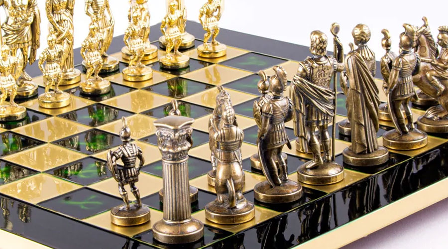veliki šah komplet sa metalnim figurama