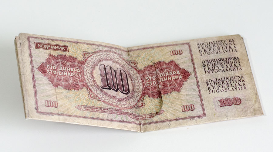 Papirni novčanik starih sto dinara